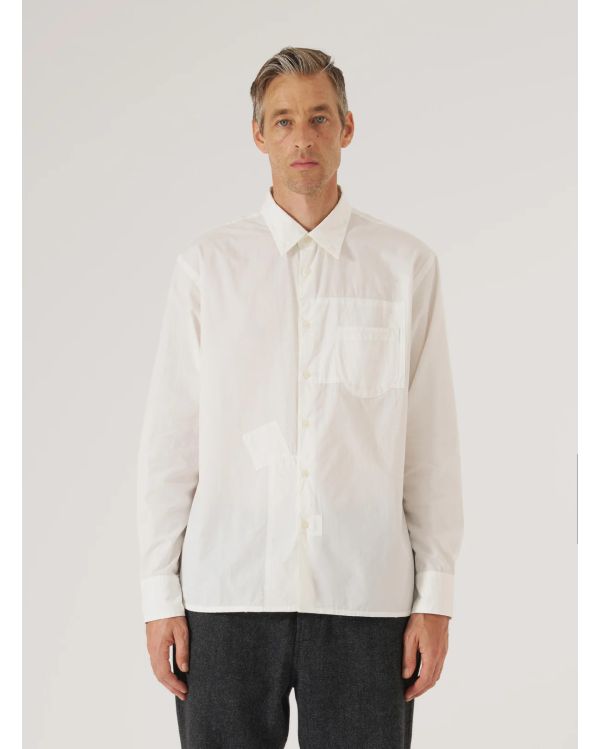 CHEMISE POPELINE PATCHS BLANC
