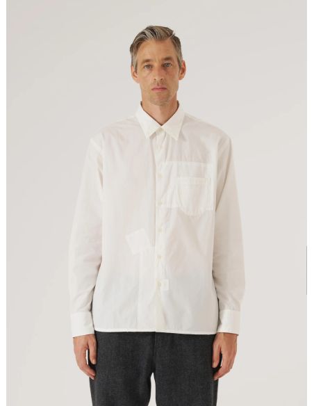 WHITE POPLIN PATCHED LAZY DAY SHIRT