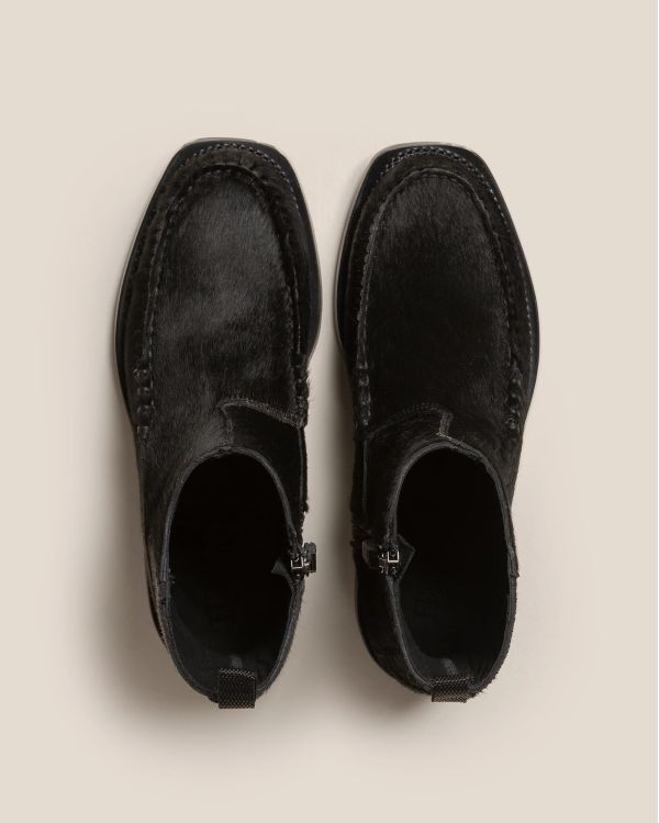 ANDREU CALF HAIR BLACK BOOT