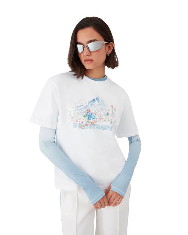 TSHIRT IMPRIMÉ SKI BLANC