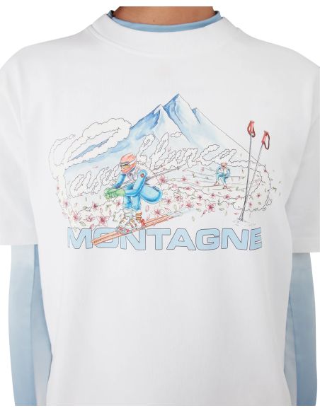 TSHIRT IMPRIMÉ SKI BLANC