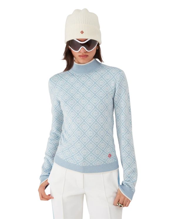 MONOGRAM SWEATER LIGHT BLUE
