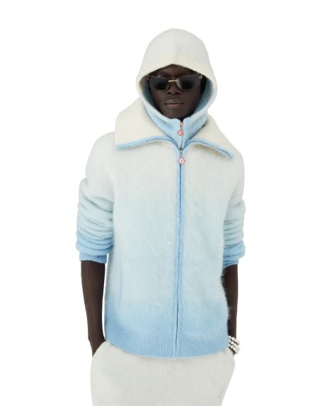 VESTE EN MAILLE FLUFFY DÉGRADÉE