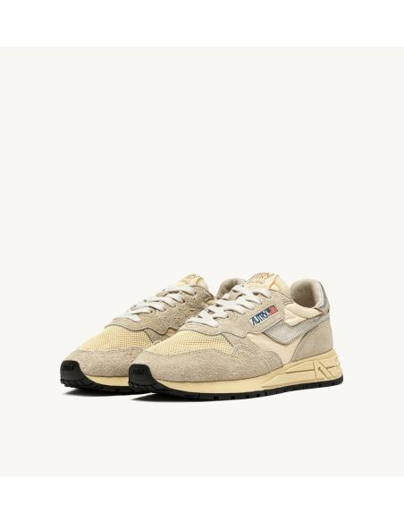 SNEAKERS REELWIND FEMME DAIM ET CUIR ECRU PLATINE