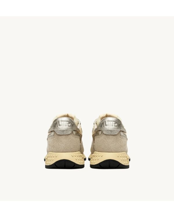 REELWIND WOMEN'S SUEDE AND PLATINUM ECRU LEATHER SNEAKERS