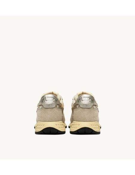 SNEAKERS REELWIND FEMME DAIM ET CUIR ECRU PLATINE