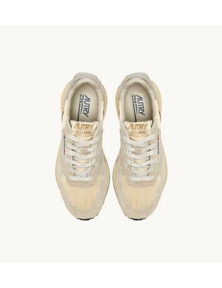 SNEAKERS REELWIND FEMME DAIM ET CUIR ECRU PLATINE