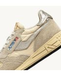 REELWIND WOMEN'S SUEDE AND PLATINUM ECRU LEATHER SNEAKERS