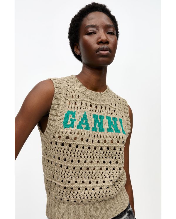 PALOMA KHAKI COTTON BLEND VEST