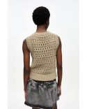 PALOMA KHAKI COTTON BLEND VEST
