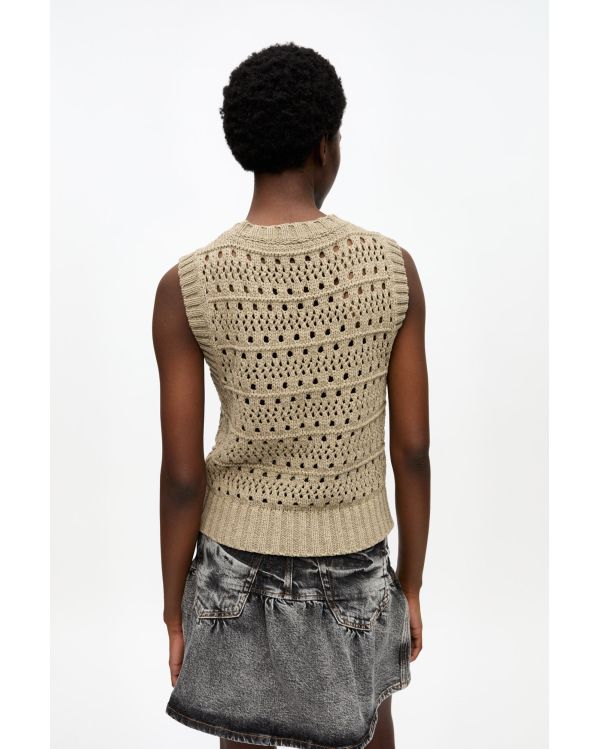 GILET EN COTON KAKI PALOMA MÉLANGE