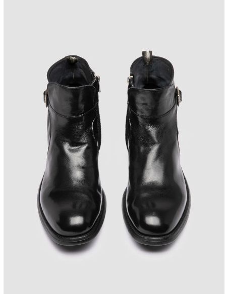 CHRONICLE 068 BLACK LEATHER ANKLE BOOTS