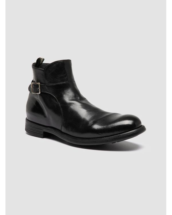 CHRONICLE 068 BLACK LEATHER ANKLE BOOTS