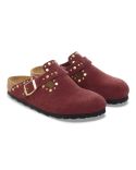 BOSTON RIVETS SUEDE ZINFANDEL MULES