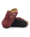 BOSTON RIVETS SUEDE ZINFANDEL MULES
