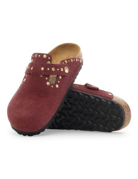 MULES BOSTON RIVETS SUÈDE ZINFANDEL
