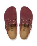 BOSTON RIVETS SUEDE ZINFANDEL MULES