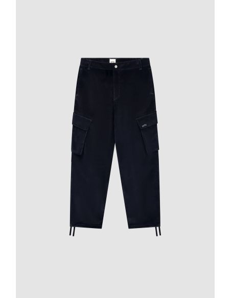 PANTALON CARGO VELOURS CÔTELÉ BLEU MARINE