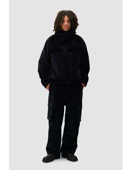 PANTALON CARGO VELOURS CÔTELÉ BLEU MARINE
