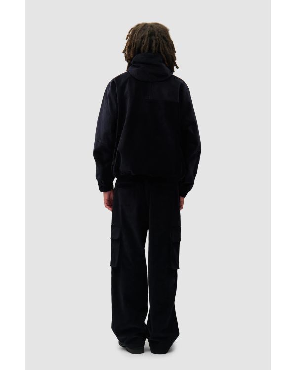 PANTALON CARGO VELOURS CÔTELÉ BLEU MARINE