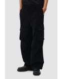 PANTALON CARGO VELOURS CÔTELÉ BLEU MARINE