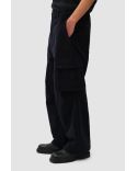 PANTALON CARGO VELOURS CÔTELÉ BLEU MARINE