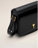 BLACK PARIS GLAZED LEATHER BAG