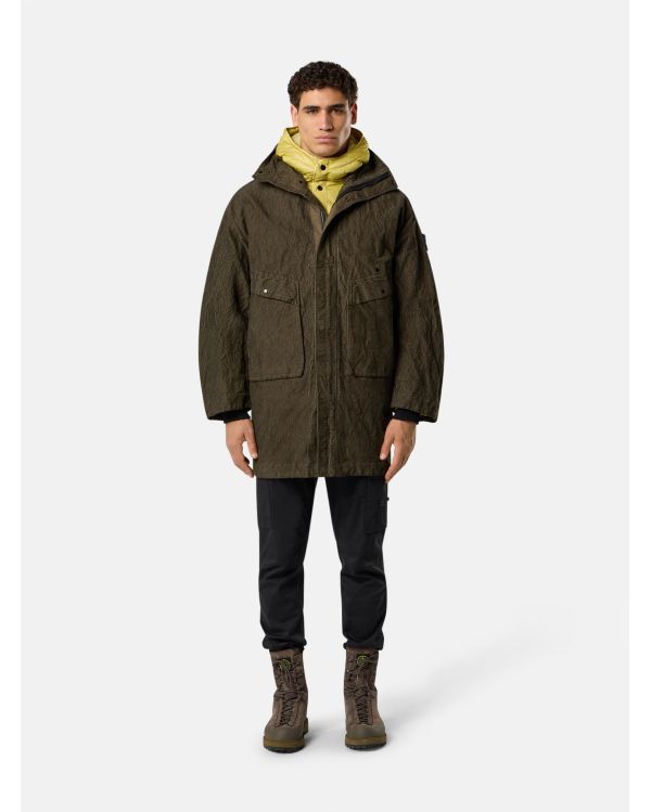 WATER-REPELLENT PARKA 7100009 DOWN LINING MILITARY GREEN
