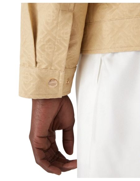 VESTE EN JACQUARD MONOGRAMMÉ ÉCRU