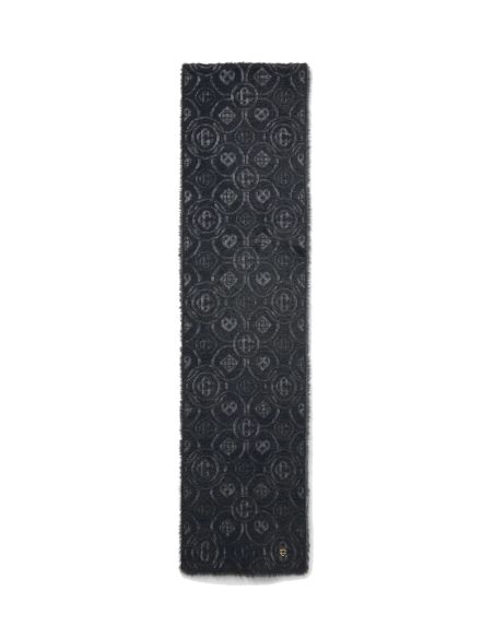 ÉCHARPE EN MOHAIR MONOGRAMME DUVETEUX GRIS