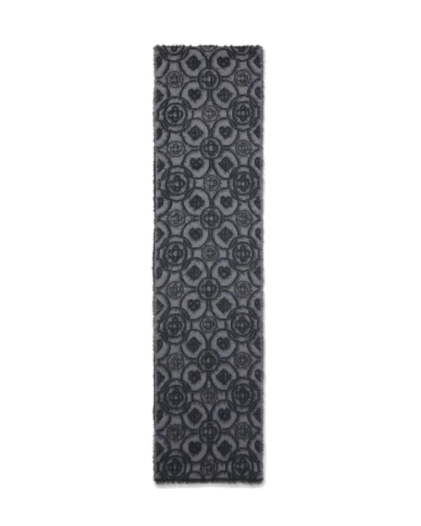 ÉCHARPE EN MOHAIR MONOGRAMME DUVETEUX GRIS