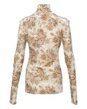 PULL À COL ROULÉ VELOURS IMPRIMÉ GANNI CRÈME