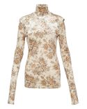 PULL À COL ROULÉ VELOURS IMPRIMÉ GANNI CRÈME