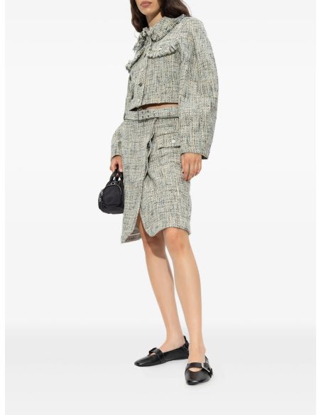 JUPE EN TWEED TAILLE CEINTURÉE ALASKANBLUE