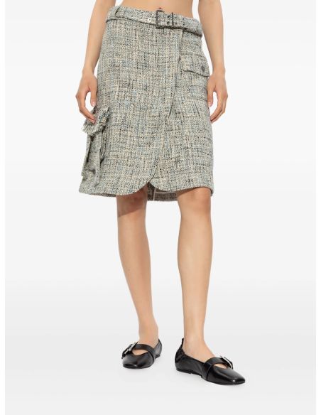 JUPE EN TWEED TAILLE CEINTURÉE ALASKANBLUE