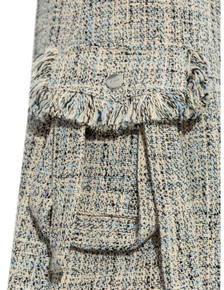 ALASKANBLUE TWEED SKIRT WITH BELT