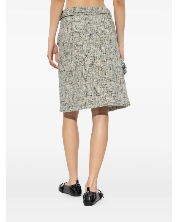 JUPE EN TWEED TAILLE CEINTURÉE ALASKANBLUE