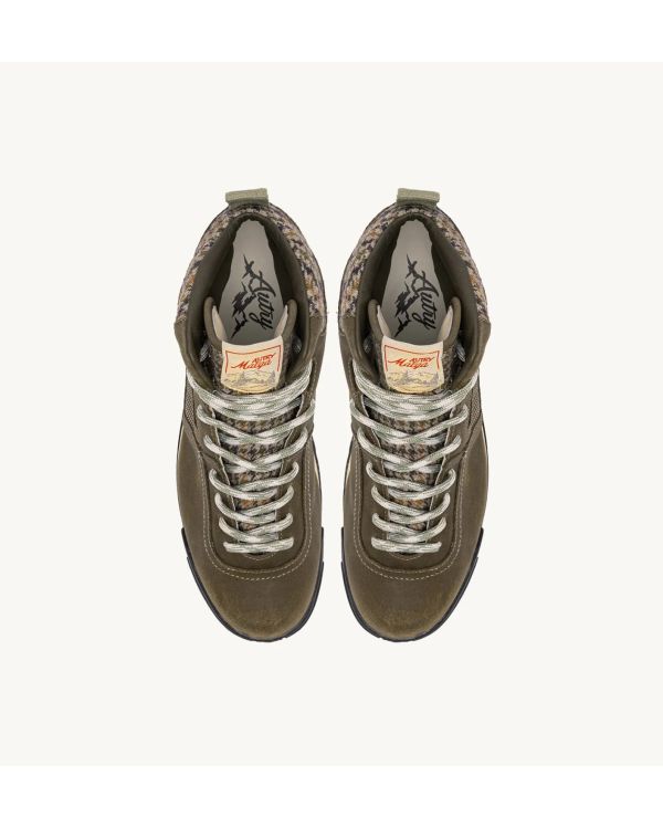 MALGA NABUK AND MESH MOSSTONE SNEAKERS
