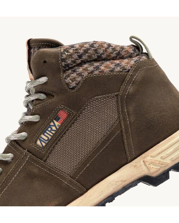 MALGA NABUK AND MESH MOSSTONE SNEAKERS