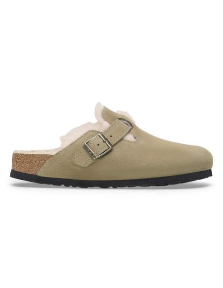 BOSTON SHEARLING MULES LEVE TAUPE