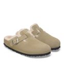 BOSTON SHEARLING MULES LEVE TAUPE