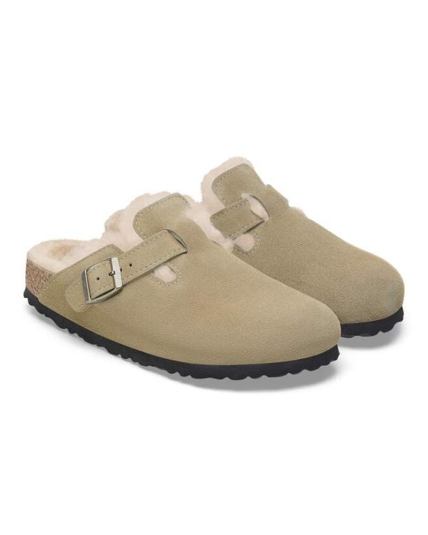 MULES BOSTON SHEARLING LEVE TAUPE 2