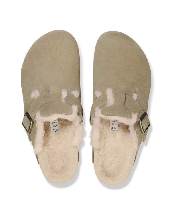 MULES BOSTON SHEARLING LEVE TAUPE