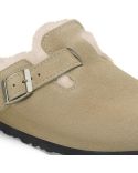 BOSTON SHEARLING MULES LEVE TAUPE