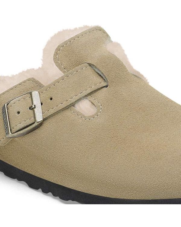 BOSTON SHEARLING MULES LEVE TAUPE