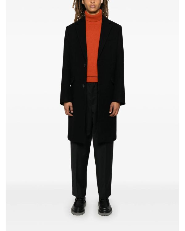 BLACK DOUBLE-BREASTED COAT