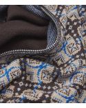 WOOL JACQUARD KNIT BROWN GREY BLUE