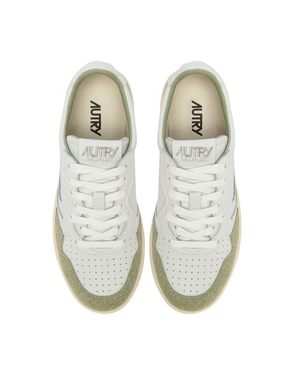 WOMEN'S MEDALIST SNEAKERS WHITE AND SAGE