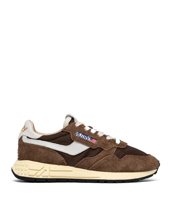 REELWIND MEN'S WHITE AND BROWN SNEAKERS