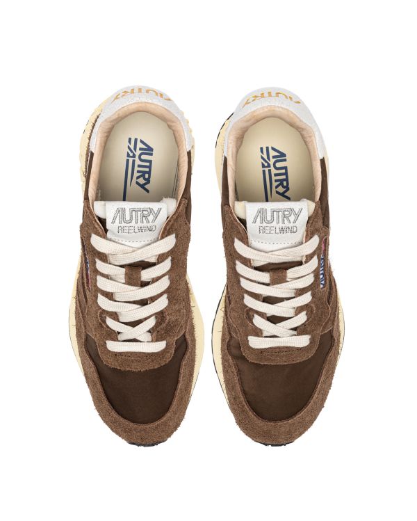 REELWIND MEN'S WHITE AND BROWN SNEAKERS